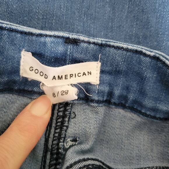 Good American Good Waist Step Hem Skinny Jeans Stretch High Rise Women 8 - Picture 10 of 12